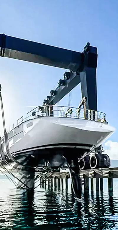 the Perini Navi yacht Katana at launch