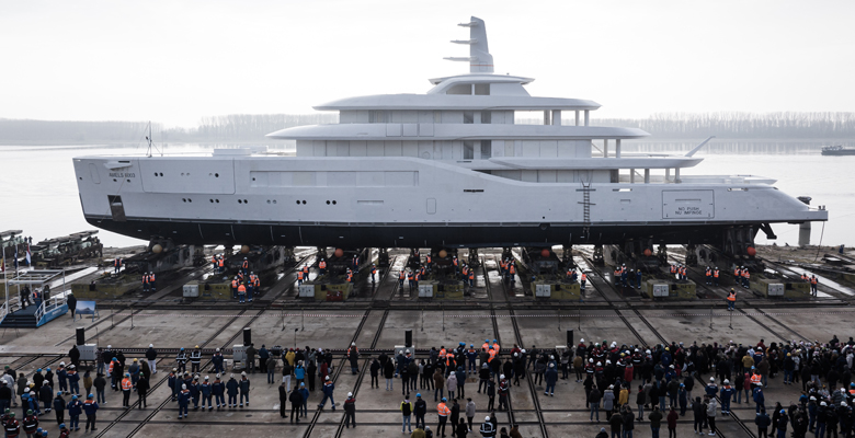 Amels 8003 yacht launch