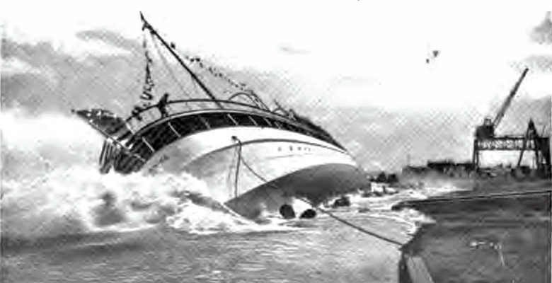 yacht Delphine launch 1921