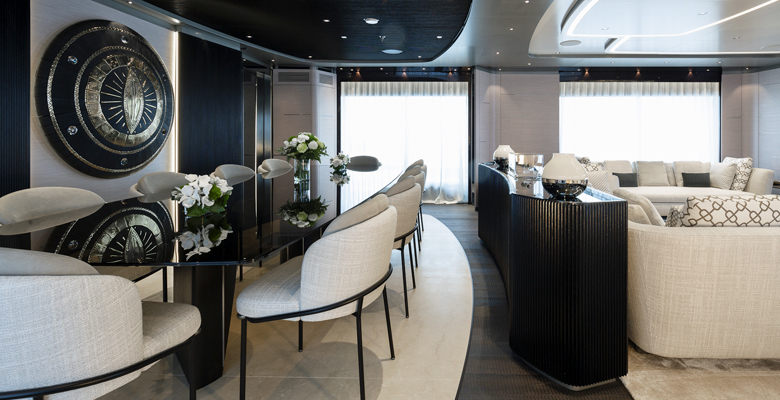 yacht Diamond Binta dining and saloon