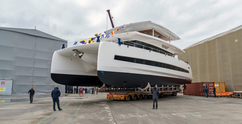VisionF E Cat 80 yacht launch