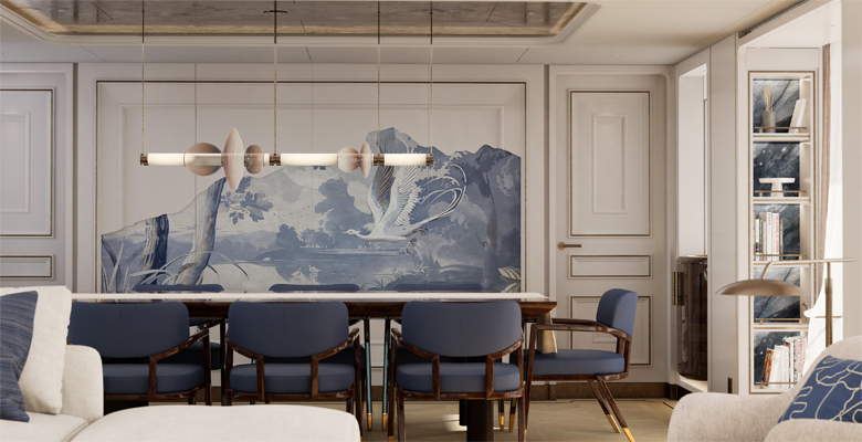 Moonen YN206 yacht feature wall
