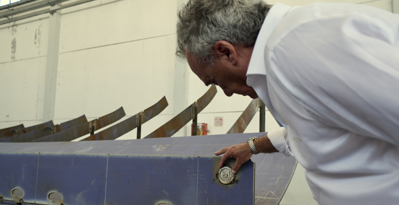 Cantieri di Pisa Custom 40 yacht coin ceremony