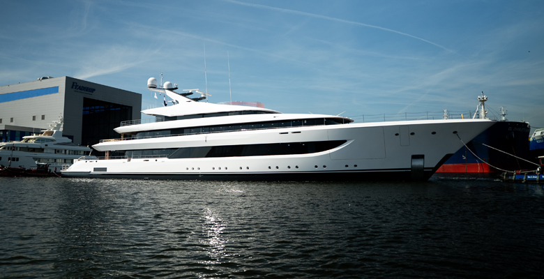 Feadship yacht Project 827 launch