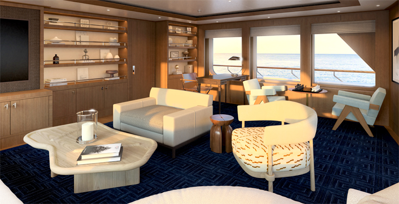 The Solace Odyssey yacht charter lounge