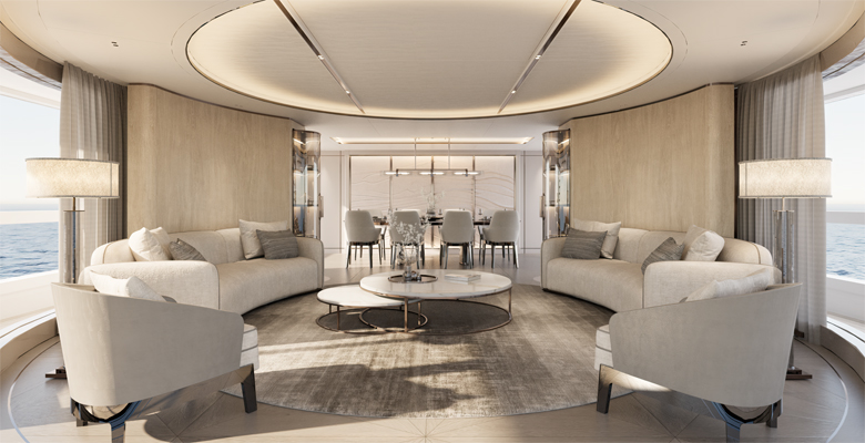 Moonen 133 Mallorca yacht saloon