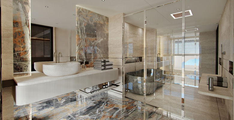 Super Polaris 70 yacht master bath