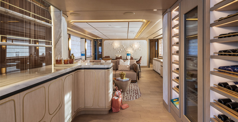 yacht Haze² wine cellar