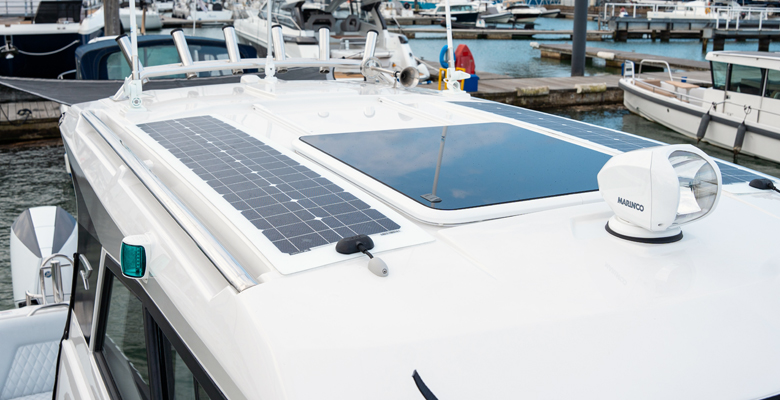 Protector Boats solar panels for superyacht chase boats