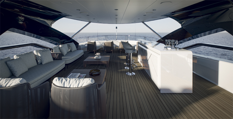 Sunseeker 134 Superyacht flying bridge