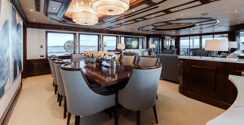 dining area yacht Summerdance