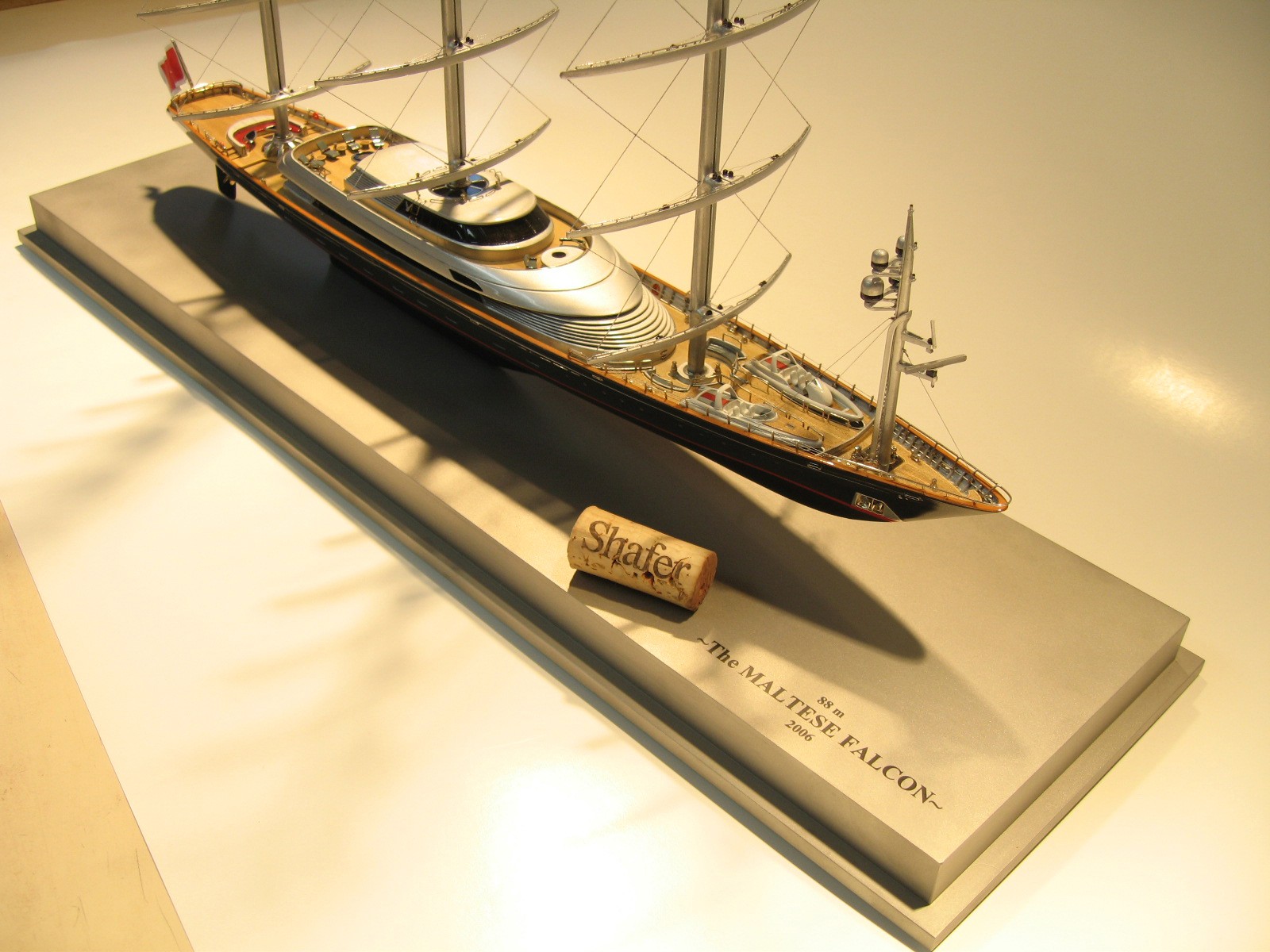 Maltese Falcon model with cork